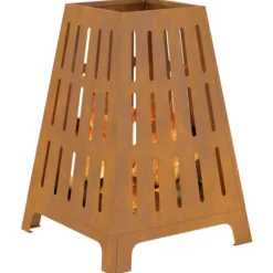 Bålsted i industrielt design - Cylindrisk ildgryde | Størrelse: 50x50x70 cm | Farve: Brun