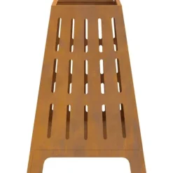 Bålsted i industrielt design - Cylindrisk ildgryde | Størrelse: 50x50x70 cm | Farve: Brun