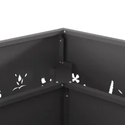 Bålsted i koldvalset stål - Firkantet design | Størrelse: 60x60x30 cm | Farve: Sort