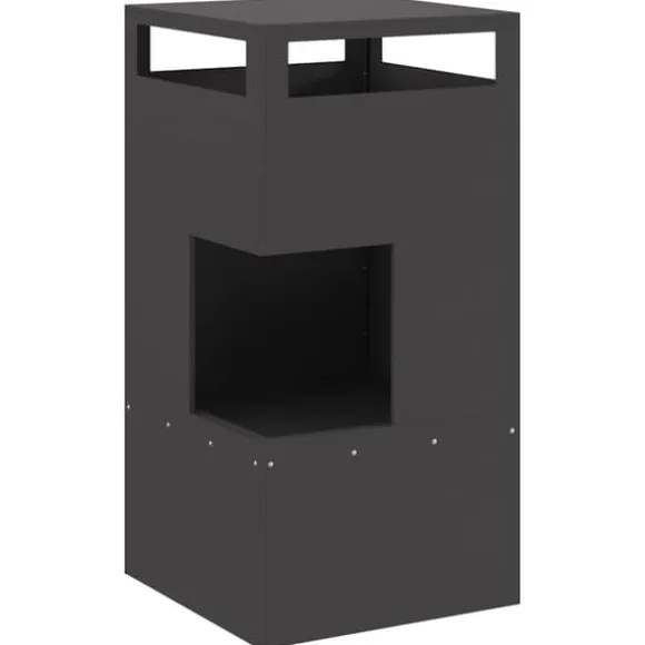 Bålsted i koldvalset stål - Moderne ildkurv til udendørs brug | Størrelse: 50x50x100 cm | Farve: Sort