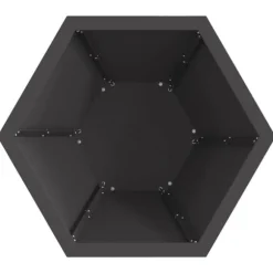 Bålsted i koldvalset stål - Hexagonalt design | Størrelse: 50 x 50 x 40 cm | Farve: Sort