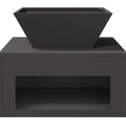 Bålsted i stål - Kubisk design til udendørs brug | Farve: Sort | Størrelse: 50x50x40 cm