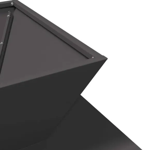 Bålsted i stål - Kubisk design til udendørs brug | Farve: Sort | Størrelse: 50x50x40 cm