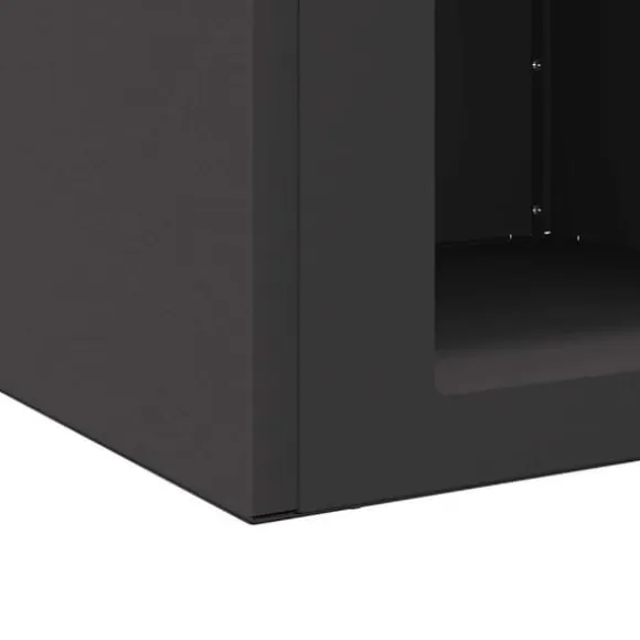 Bålsted i stål - Kubisk design til udendørs brug | Farve: Sort | Størrelse: 50x50x40 cm
