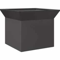 Bålsted i stål - Kubisk design | Farve: Sort | Størrelse: 50x50x40 cm
