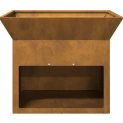 Bålsted kubisk ildsted i rusten stål - Outdoor fire pit | Størrelse: 50x50x40 cm