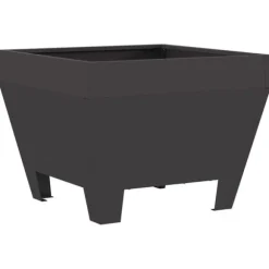 Bålsted med låg i koldvalset stål - Praktisk og elegant | Størrelse: 50x50x38 cm | Farve: Sort