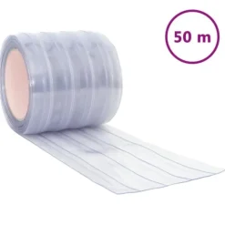 Bændelgardin 200 mm x 1,6 mm PVC - Transparent 50 m | Størrelse: 50 m | Farve: Transparent