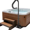 Boblebadshåndliste, 360° drejeligt spa-sidegelænder, justerbart fra 35"-57", rustfrit aluminium, 600 LBS kapacitet til inden- og udendørs brug.