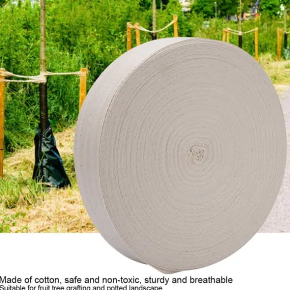 bomuldstræbåndsbånd til binding, podning, bonsai-haveredskab (4 cm, hvid)