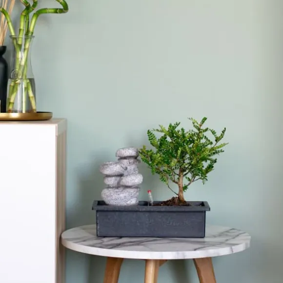 Bonsai træ med vandfald - Bonsai - Højde 25-35cm - ⌀29cm