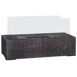 Bord-etanolpejs 0,15 L, transportabel med trælook, rustfrit stål 33×16×18 cm