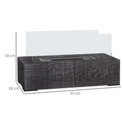 Bord-etanolpejs 0,15 L, transportabel med trælook, rustfrit stål 33×16×18 cm