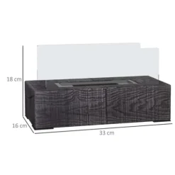 Bord-etanolpejs 0,15 L, transportabel med trælook, rustfrit stål 33×16×18 cm