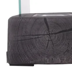 Bord-etanolpejs 0,15 L, transportabel med trælook, rustfrit stål 33×16×18 cm