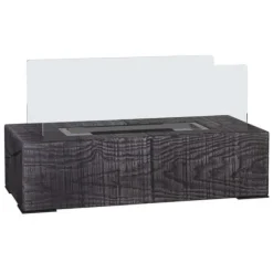 Bord-etanolpejs 0,15 L, transportabel med trælook, rustfrit stål 33×16×18 cm