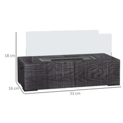 Bord-etanolpejs 0,15 L, transportabel med trælook, rustfrit stål 33×16×18 cm