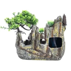 Bordfontæne, 30 x 18 x 26 cm, Resinmateriale, Nedsænkelig Pumpe, Pastoralt Design, Naturlige Elementer