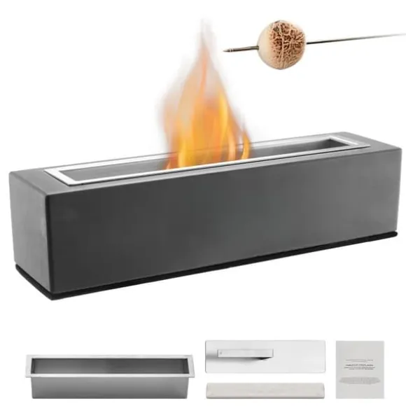 Bordplade 15 Tommer Fire Pit Bowl, Beton Pejs, Indendørs & Udendørs, Perfekt til Patio, Holdbar og Stilfuld