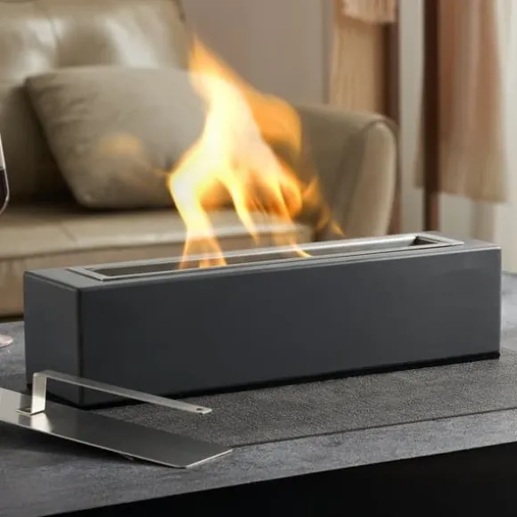 Bordplade 15 Tommer Fire Pit Bowl, Beton Pejs, Indendørs & Udendørs, Perfekt til Patio, Holdbar og Stilfuld