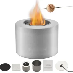 Bordplade Fire Pit, Beton Pejs Cylinder, Indendørs/Udendørs, Holdbar, Stilfuld Design, Perfekt til Patio