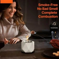 Bordplade Fire Pit Bowl, Betonpejs til Indendørs og Udendørs Brug, Holdbar, Moderne Design, Perfekt til Patio