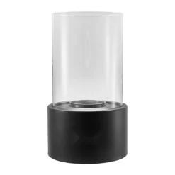 Bordplade Pejs, 6 tommer Metal Fire Pit, Indendørs/UDENDØRS, med glas, stilfuld design, sikkert og effektivt varmeelement