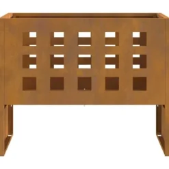Bærbar bålsted i forvitret stål - Udendørs ildpit | Størrelse: 50x30x40 cm | Farve: Brun