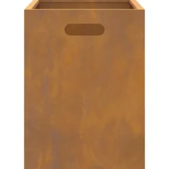Bærbar bålsted i forvitret stål - Udendørs ildpit | Størrelse: 50x30x40 cm | Farve: Brun