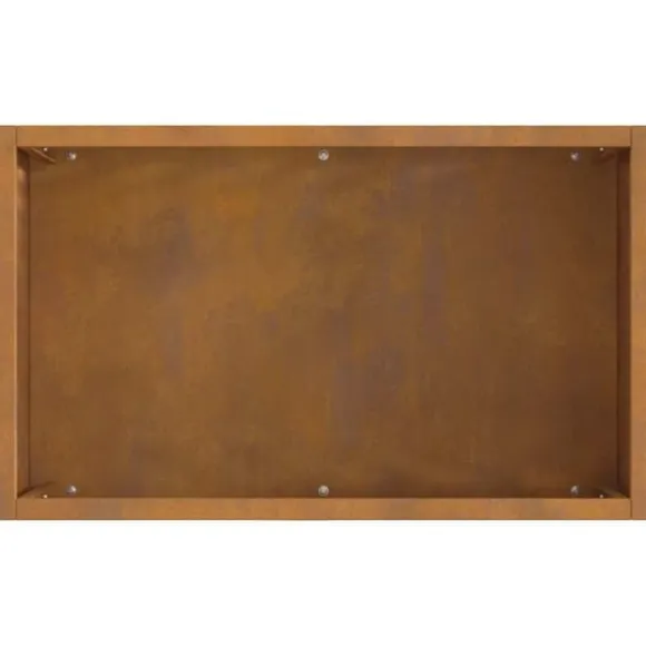 Bærbar bålsted i forvitret stål - Udendørs ildpit | Størrelse: 50x30x40 cm | Farve: Brun