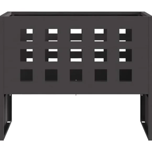 Bærbar bålsted i sort koldvalset stål - Ildpit til udendørs brug | 50 x 30 x 40 cm