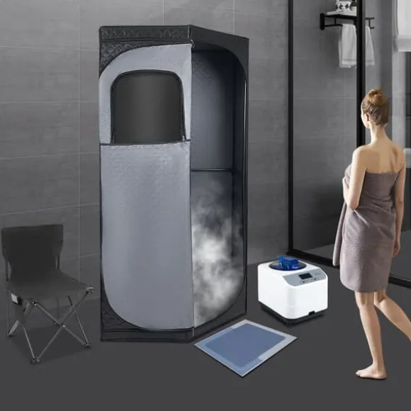Bærbar damp sauna boks, satin bomuld, kompakt design, egnet til hjem og spa, understøtter dampterapi, afrundede kanter for sikkerhed