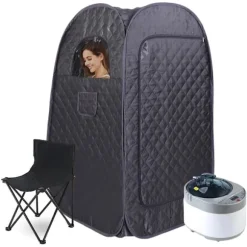 Bærbar Damp Sauna, 3L Kapacitet, Effektiv Opvarmning,Sort