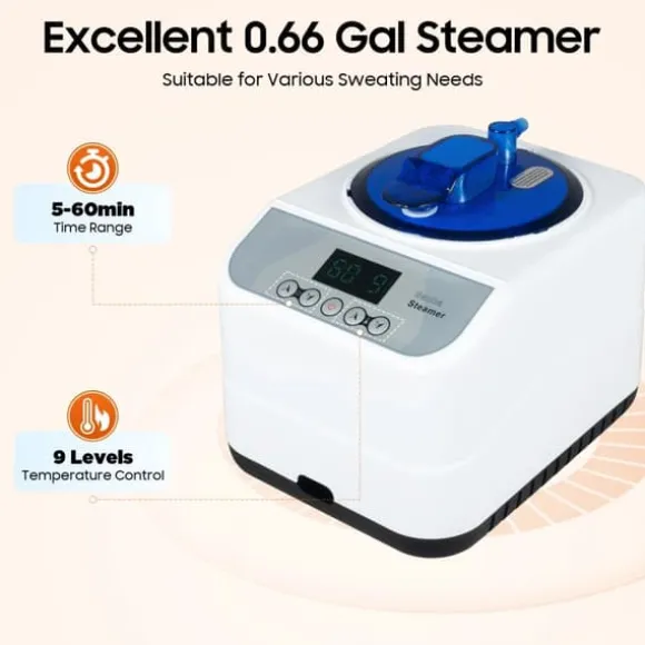 Bærbar dampsauna - Saunatelt til hjemmet - 1350 W - 3 l vandtank - 9 varmeniveauer - Timer 5–60 min - Foldbar stol - 1,15 m ledning