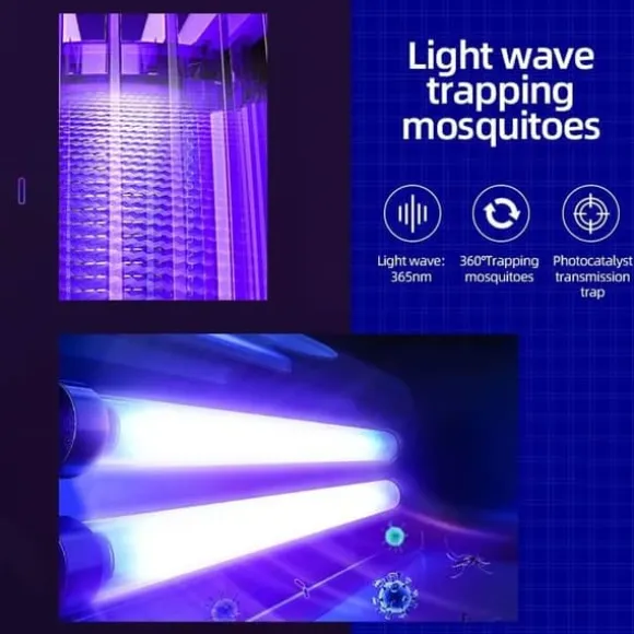 Bærbar myggelampe med UV-A-LED 60m2