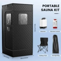 Bærbar Sauna Damp Telt, 1000W Dampgenerator, 3L Kapacitet,220V EU-stik