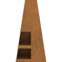 Bærbart bålsted i brun forvitret stål - Udendørs komfur | Størrelse: 50x50x100 cm