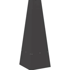 Bærbart bålsted i koldvalset stål - Udendørs komfur | Størrelse: 35x35x100 cm | Farve: Sort