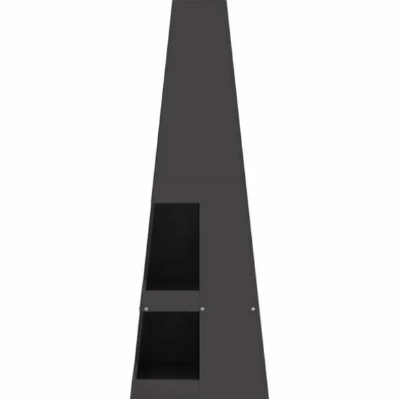 Bærbart bålsted i koldvalset stål - Udendørs komfur | Størrelse: 35x35x100 cm | Farve: Sort