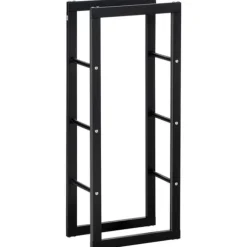 Brændeholder 40×25×100 cm, stål, op til 100 kg, sort
