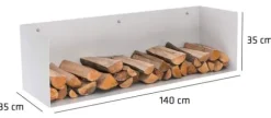 Brændeholder Mendel 140x35x35 35 x 140 x 35 cm 2