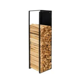 Brændeholder, 75x25x25 cm, Sort