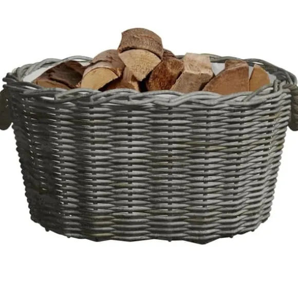 Brændekurv med håndtag 60x40x28 cm pil grå - Brændekurv - Brændekurve - Home & Living