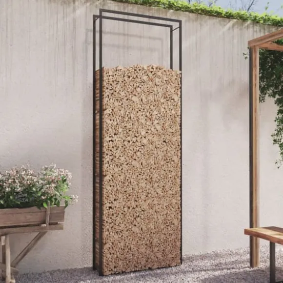 Brændekurve - Living brændestativ 110x28x312 cm stål matsort