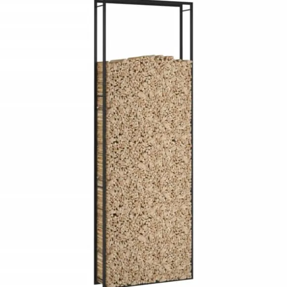 Brændekurve - Living brændestativ 110x28x312 cm stål matsort