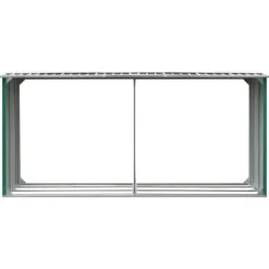 Brændekurve – tilbehør - Living brændeskur til haven 330 x 92 x 153 cm galvaniseret stål grøn