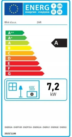 Brændeovn - 7,2 kW til 10 kW - energimærke A - op til 100 m²