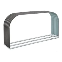 Brændeskur 0,85 m³, stål grå 208×46×112 cm – udendørs opbevaring