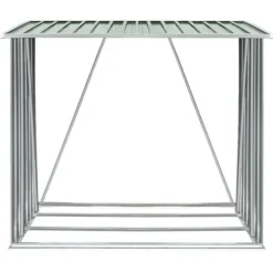 Brændeskur i galvaniseret stål - Holdbar opbevaringsløsning | Størrelse: 163x83x154 cm | Farve: Grøn
