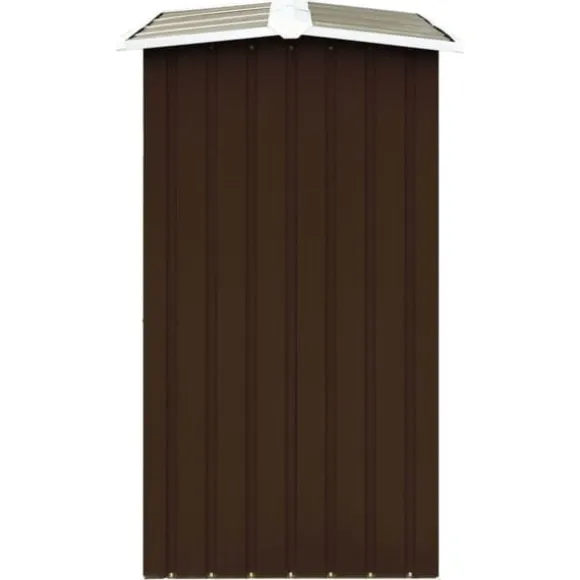 Brændeskur i galvaniseret stål - Holdbart og stabilt | Farve: Brun | Størrelse: 172x91x154 cm